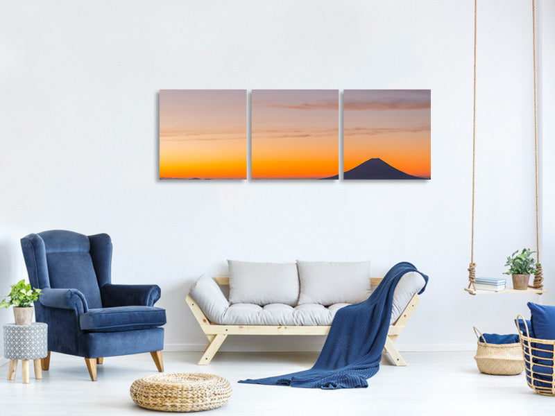 panoramic-3-piece-canvas-print-mount-fuji-at-sunset