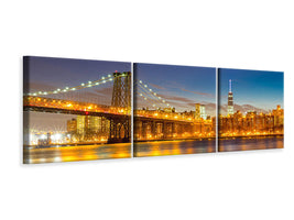 panoramic-3-piece-canvas-print-skyline-ny-williamsburg-bridge