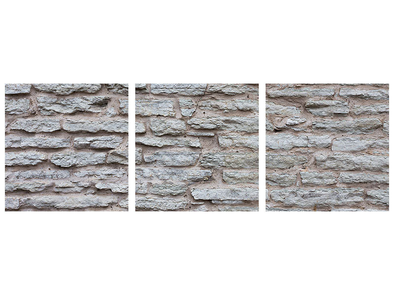 panoramic-3-piece-canvas-print-stone-wall-ii