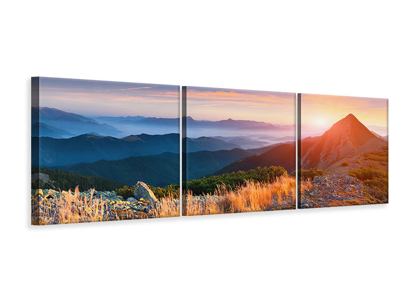 panoramic-3-piece-canvas-print-sunset-in-the-alps