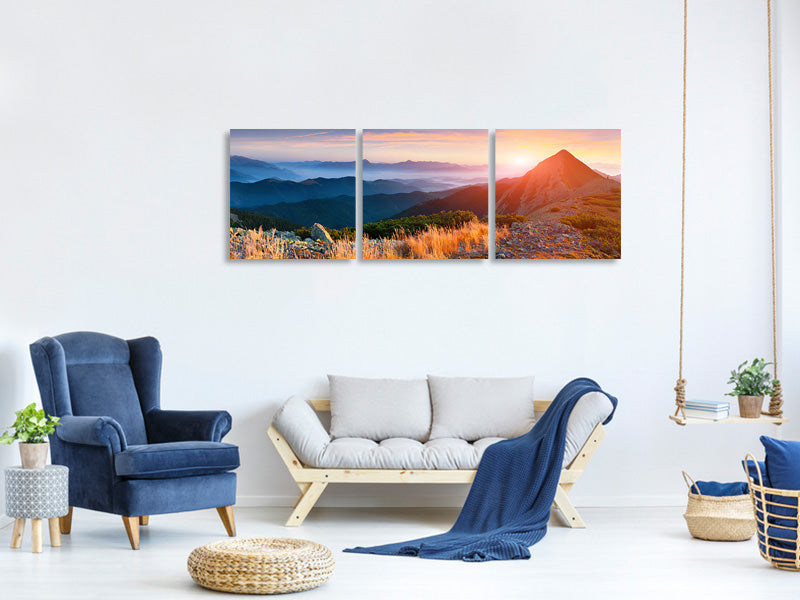 panoramic-3-piece-canvas-print-sunset-in-the-alps