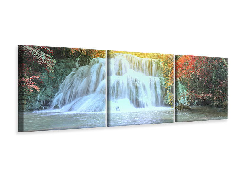 panoramic-3-piece-canvas-print-waterfall-in-light