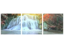 panoramic-3-piece-canvas-print-waterfall-in-light