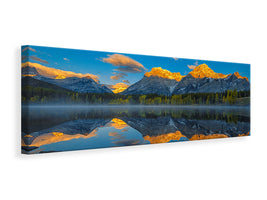 panoramic-canvas-print-a-perfect-morning-in-canadian-rockies