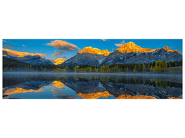 panoramic-canvas-print-a-perfect-morning-in-canadian-rockies