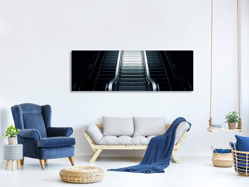 panoramic-canvas-print-escalator-in-the-dark