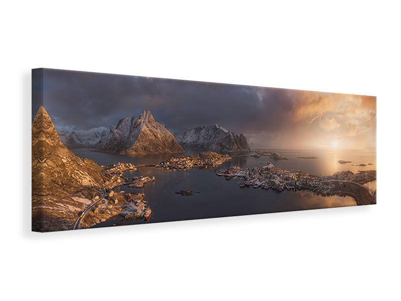 panoramic-canvas-print-sunrise-over-reine