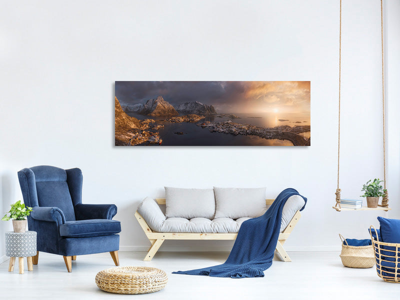 panoramic-canvas-print-sunrise-over-reine