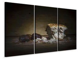 3-piece-canvas-print-bread-with-chestnuts