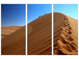 3-piece-canvas-print-desert-hike-in-namibia