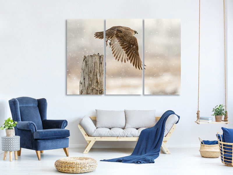 3-piece-canvas-print-flight-against-the-snowstorm