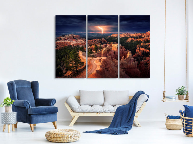 3-piece-canvas-print-lightning-over-bryce-canyon