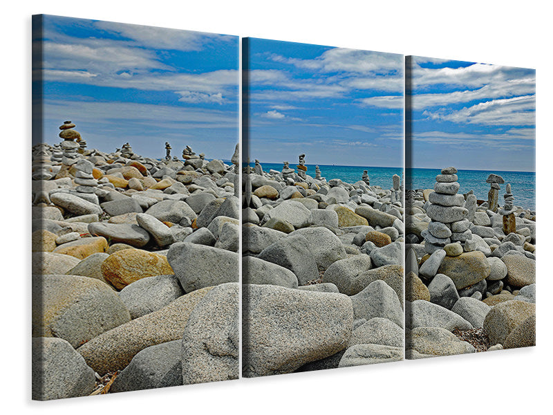 3-piece-canvas-print-many-stacks-of-stones