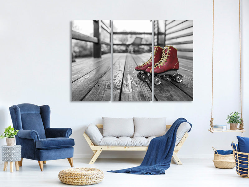 3-piece-canvas-print-retro-roller-skates