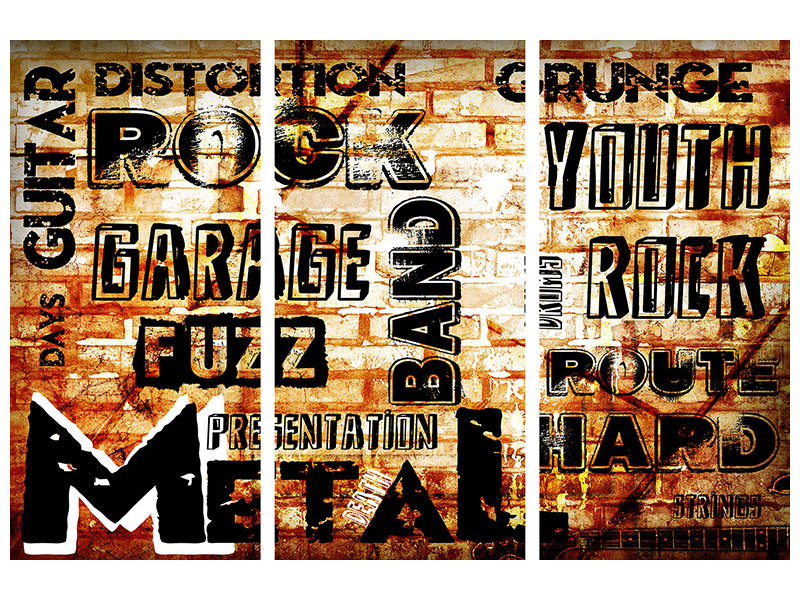 3-piece-canvas-print-rock-in-grunge-style