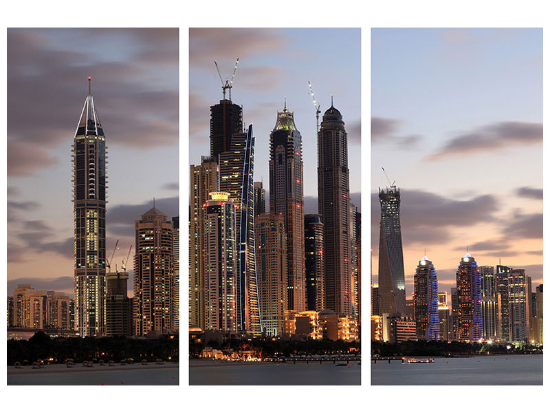 3-piece-canvas-print-skyline-dubai-at-sunset