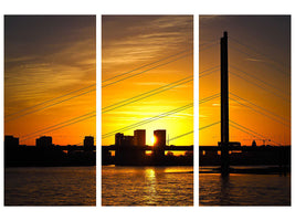 3-piece-canvas-print-skyline-dusseldorf-at-sunset