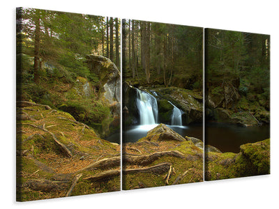 3-piece-canvas-print-small-waterfall-in-the-forest