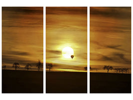 3-piece-canvas-print-sunset-with-hot-air-balloon