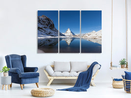 3-piece-canvas-print-the-riffelsee-on-matterhorn