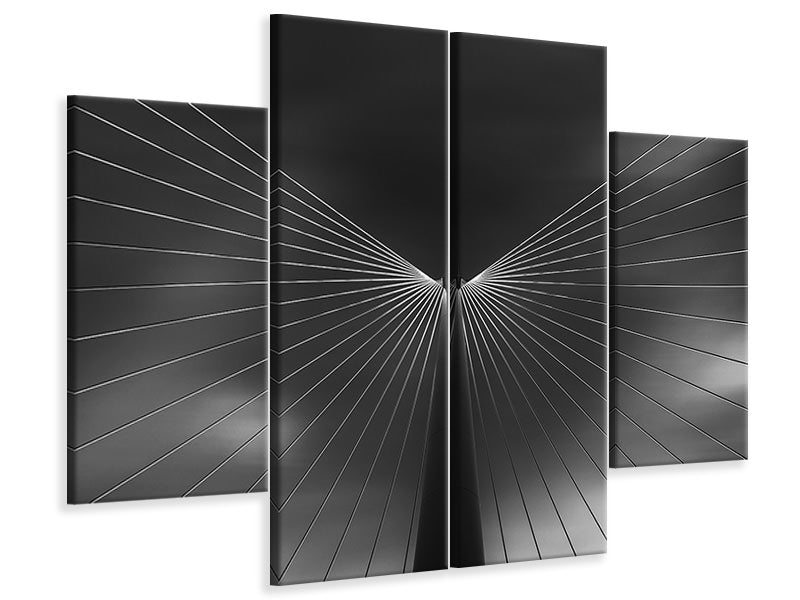 4-piece-canvas-print-angel-in-black-and-white