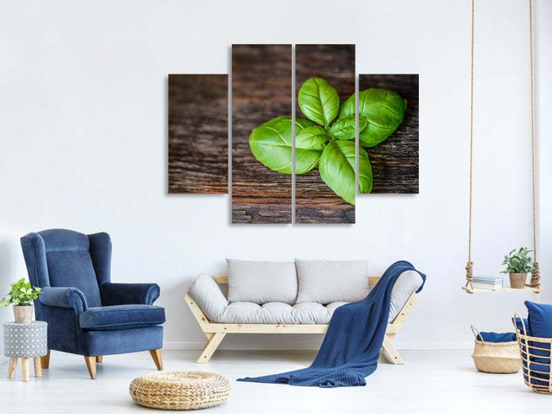 4-piece-canvas-print-basil-leaf-in-xxl