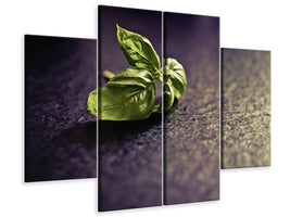 4-piece-canvas-print-basil-leaves