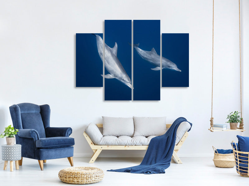 4-piece-canvas-print-bottlenose-dolphins