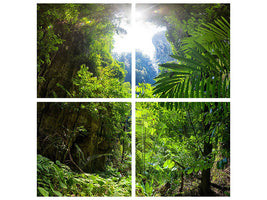 4-piece-canvas-print-clearing-in-the-jungle