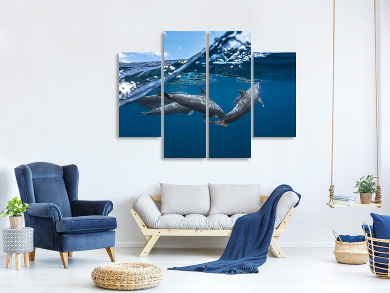 4-piece-canvas-print-dolphins