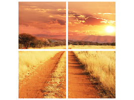 4-piece-canvas-print-dusk-in-kenya