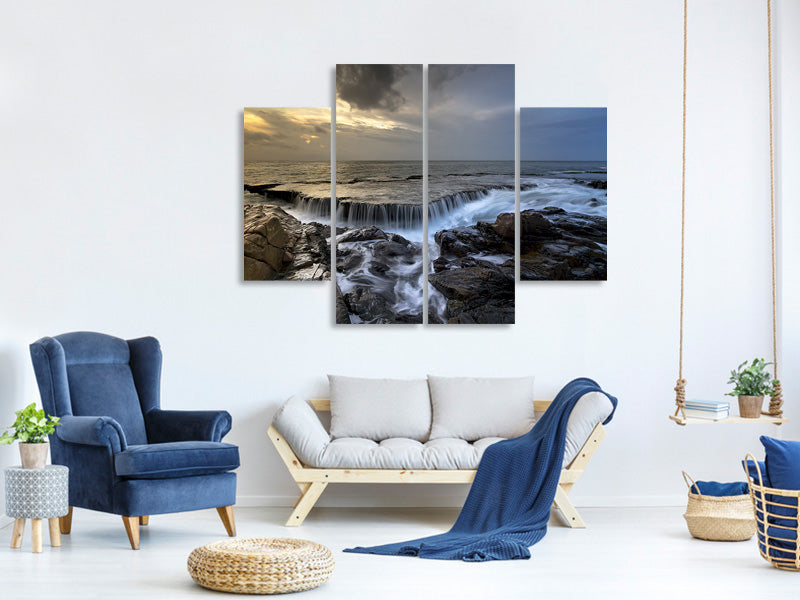 4-piece-canvas-print-evening-mood-at-the-sea