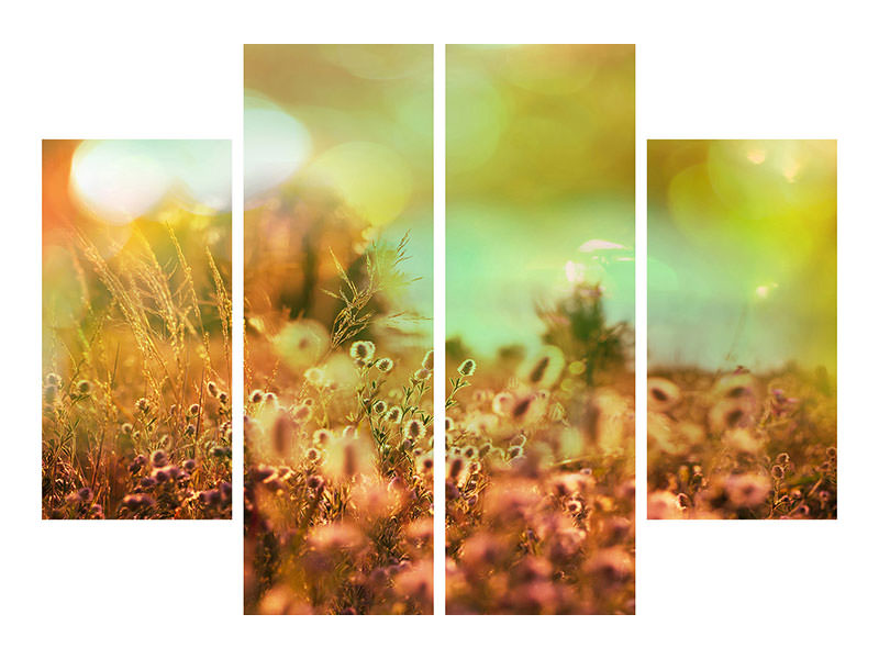 4-piece-canvas-print-flower-meadow-at-twilight