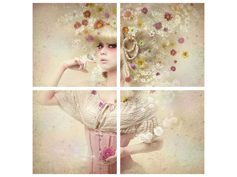 4-piece-canvas-print-girl-of-the-flower-garden-ii