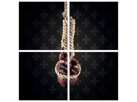 4-piece-canvas-print-heart-on-a-noose