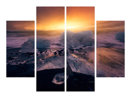 4-piece-canvas-print-jokulsarlonas-sunrise-ii