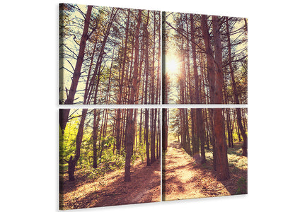 4-piece-canvas-print-light-at-the-end-of-the-forest-path