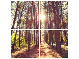 4-piece-canvas-print-light-at-the-end-of-the-forest-path