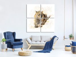 4-piece-canvas-print-painting-lynx