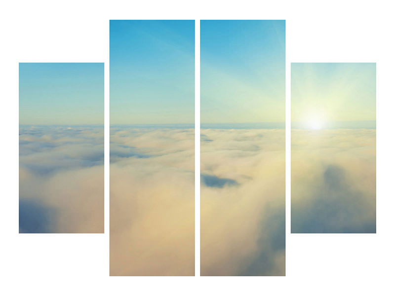 4-piece-canvas-print-photo-wallaper-dawn-above-the-clouds