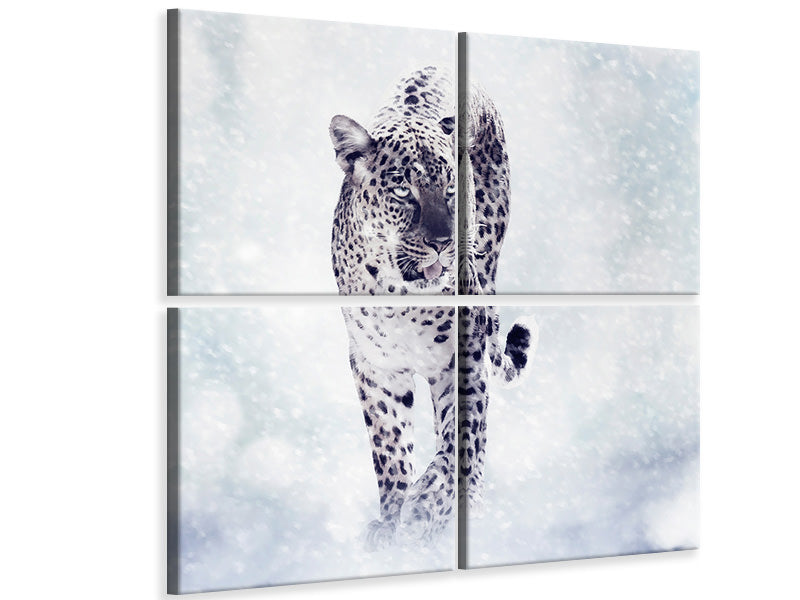 4-piece-canvas-print-photo-wallaper-the-leopard