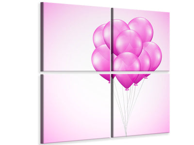 4-piece-canvas-print-pink-balloons