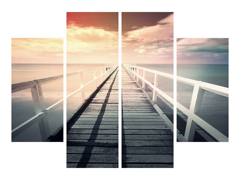 4-piece-canvas-print-romantic-wooden-walkway