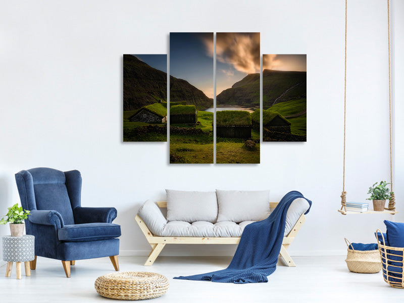 4-piece-canvas-print-saksun-village