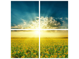 4-piece-canvas-print-sunflowers-in-the-evening-sun