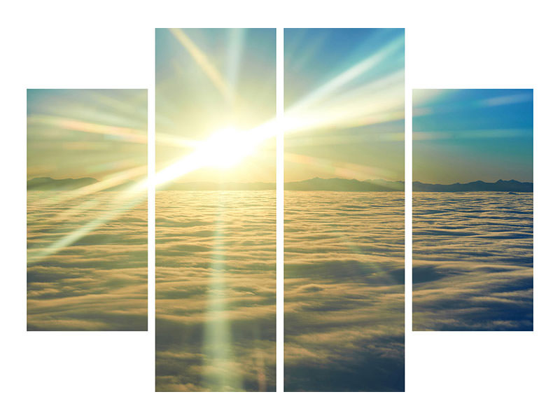 4-piece-canvas-print-sunrise-above-the-clouds