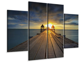 4-piece-canvas-print-sunset-at-the-wooden-bridge