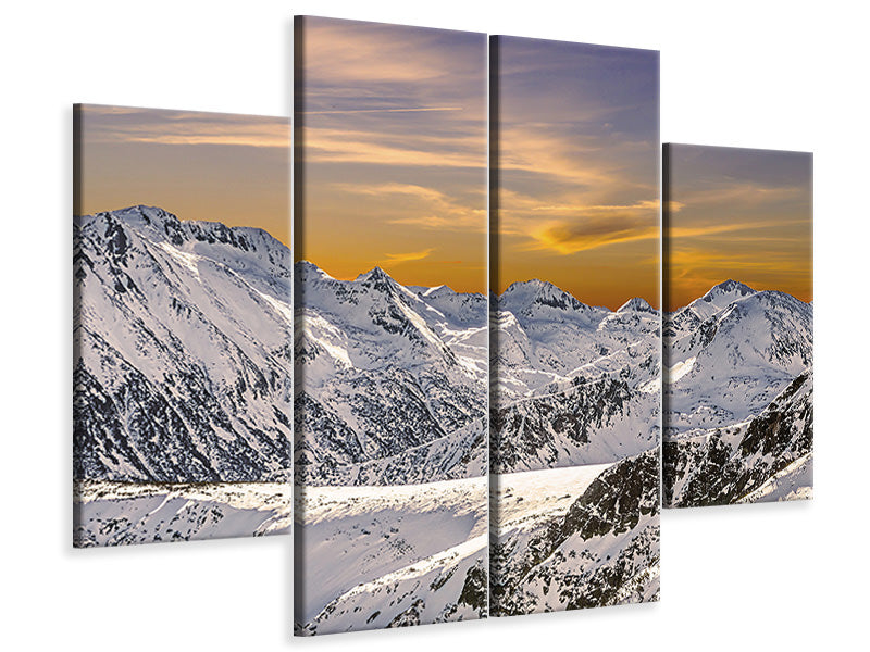 4-piece-canvas-print-sunset-in-the-mountains