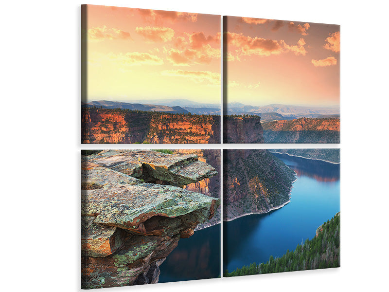 4-piece-canvas-print-sunset-rocky-mountains