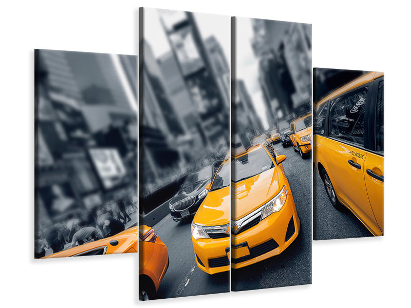 4-piece-canvas-print-taxi-in-nyc